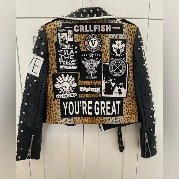 By The Nana Custom Leather Jacket Size Medium - Picture 7 of 9